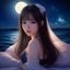 用户深夜追番头像，女性，20多岁，夜晚灯光下
