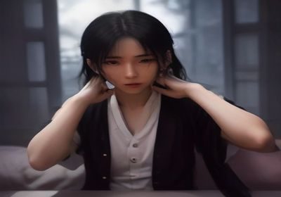 鬼父成人动漫OVA封面风格图，日式动漫画风，家庭室内场景，暖色调灯光